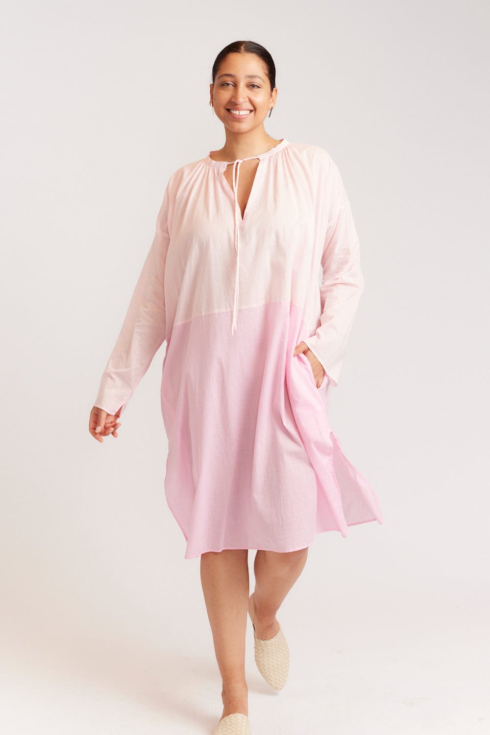 Alessandra Haze Dress in Lotus Pink Cotton Voile