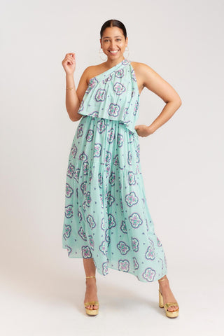 Alessandra Dresses Olympia Dress in Pale Blue Mozaic