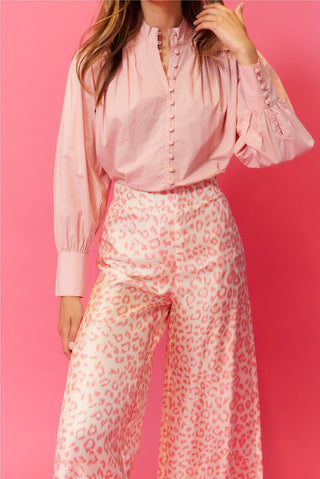 Alessandra Pants Flattering Silk Pant in Pink Animal