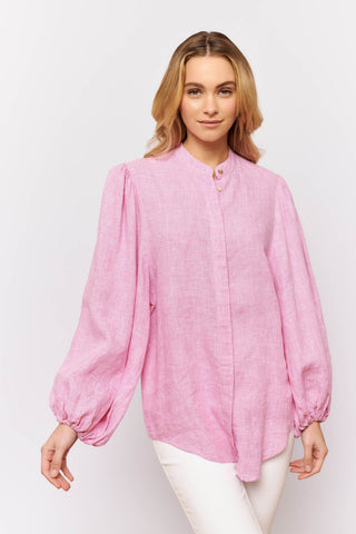 Alessandra Shirts Charade Line Shirt in Pink Houndstooth