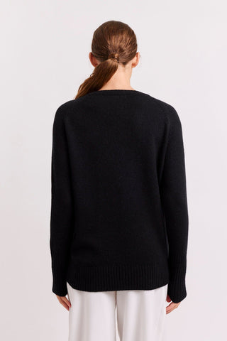 Alessandra Sweater Fifi Crew Cashmere Sweater in Black