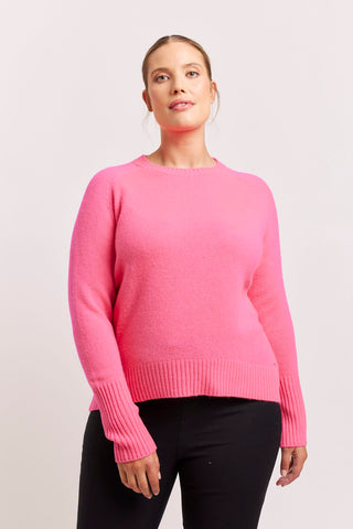 Alessandra Sweater Fifi Crew Cashmere Sweater in Electric Pink