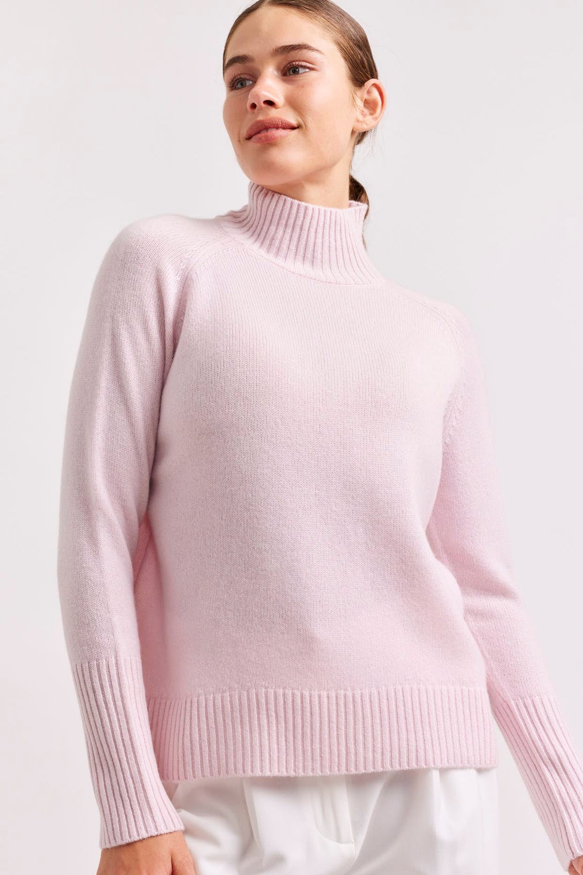 Alessandra Fifi Polo Cashmere Sweater in Ballet Pink