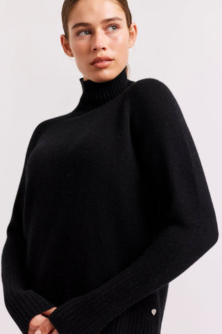 Alessandra Sweater Fifi Polo Cashmere Sweater in Black