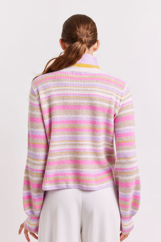 Alessandra Sweater Pepper Stripe Cashmere Sweater in Golden Rod